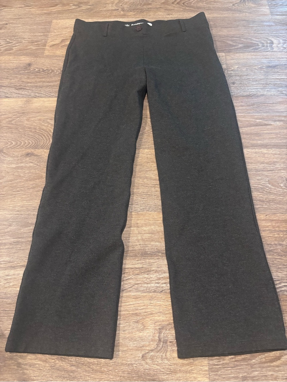 Betabrand Dress Pant Yoga Pants Charcoal Gray Straight Leg Womens LP Petite